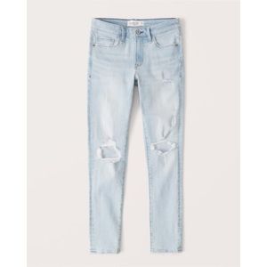 Abercrombie & Fitch Super Skinny Low Rise Light Wash Distressed Jeans